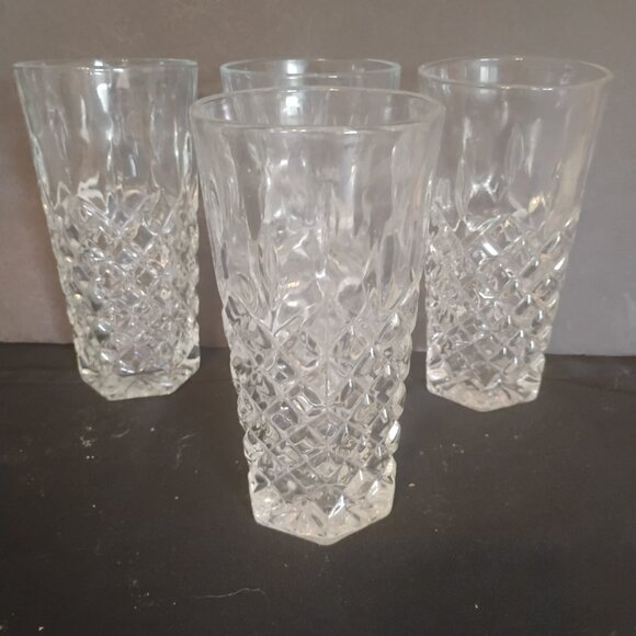 Libbey Rock Sharpe Cambridge Pattern Tall Tumblers, set of 4 - Picture 2 of 4